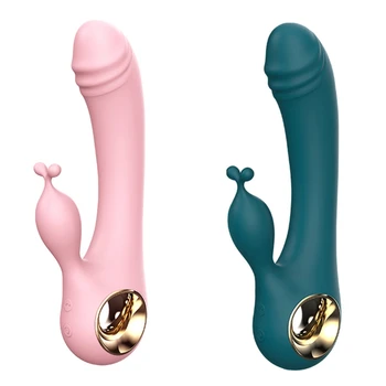10 Dažnį Moterų G-Spot Rabbit Vibratorius Dviguba Varikliai Stimuliacija Massager USB Įkrovimo Suaugusiųjų Sekso Žaislas Poroms