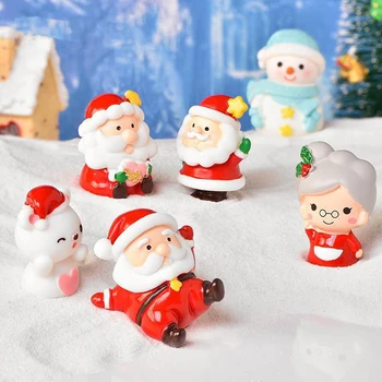 1PC Mini Dervos Santa Claus Sniego Statulėlės Bonsai Ornamentu Micro Kraštovaizdžio Kalėdų Dekoracijos Kalėdų Ornamentu Namų Dekoro