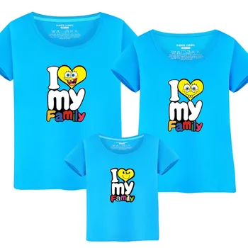 1pcs Šeimos T Shirts 2018 M. Vasaros Šeimai derinti Drabužius 13 Spalvų Šeima Atrodo T-shirt Tees Motinos Dukra, Tėvas, Sūnus Vaikai