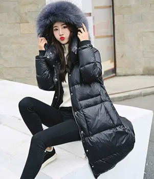 2019 Žiemos Žemyn Striukė Moterims Skrybėlę Ultra Light Antis Grynas Žemyn Šilta Moteris Žemyn Kailio Moterų Outwear Ilgomis Rankovėmis Moterims Šiltas Kailis