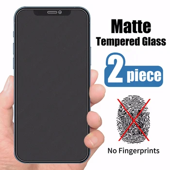 2VNT Matinis Grūdintas Stiklas IPhone 7 8 6 6S Plius XR XS X 5 5S SE Screen Protector, iPhone 11 12 Mini Pro 13 