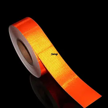 5cm*25m Atspindinčios Juostos Vandeniui Oranžinės spalvos Atšvaitai Lipdukai PVC Atspindintis Lipniosios Etiketės Sunkvežimių Traffice Pasirašyti Filmas