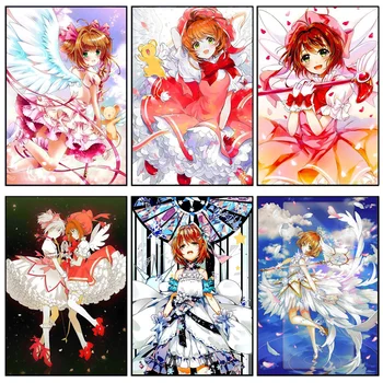 5D Diamond Tapybos Rinkiniai Klasikinis Magic Card Girl Anime Pav Įvairių Sakura Diamond Siuvinėjimo Gyvenimo Mergaičių Kambario Apdaila