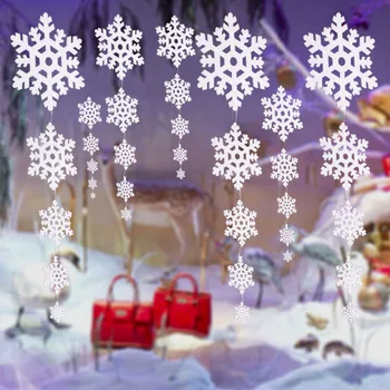 5vnt Kalėdos Baltos Snaigės Papuošalai Plastiko Blizgučiai Sniego Dribsniai Papuošalai Žiemos, Kalėdų Eglučių Papuošalai