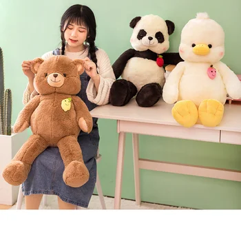 80/100CM Kūrybos Minkštas Mielas Antis Panda Bear Pagalvę Pliušinis Žaislas, Lėlė Lėlė Mergaitė Vaikus Apkabinti Lokys Kūdikis Miega Lėlės Gimtadienio Dovana