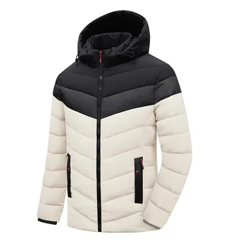 Alephan OEM & ODM spalvų atitikimo nuimamas gaubtas šildomos žemyn puffer jacket vyrų kailis
