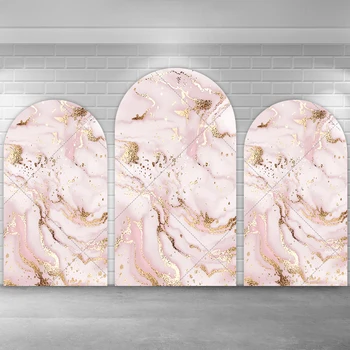 Arch Backdrops Fone Apima Marmuro Tekstūros Aukso Blizgučiai Vestuves Dekoras Reklama Fotosesiją Dvigubo Spausdinimo Baby Shower