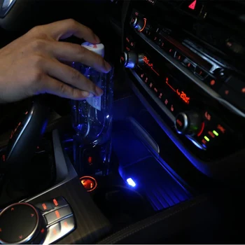 Automobilio Stilius Puodelio Laikiklis laikymo dėžutė šviesos USB Dekoratyvinis Audi A1 A3 A4 A5 A6 A7 A8 TT Q7 Q3 R8 S5 S6 S7 S8 Q5 B6 Priedai