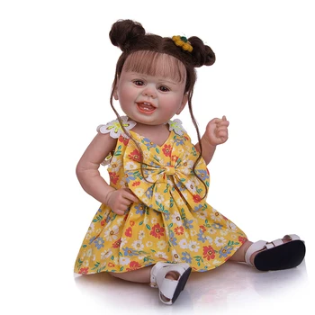 Bebes lėlės with22 Colių Silikono Reborn Baby Lėlės Truely 3D-Dažų Įsišaknijusi Plaukų Krapinėjimas Princesė Bebe Žaislai Vaikams Gimtadienio Dovana