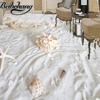 beibehang Modernus vonios grindys užsakymą lipdukai 3D freskomis jūros smėlio shell žvaigždė neslidus PVC lipnios vandeniui