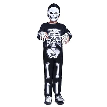 berniukai, Kids Helovinas kostiumas Siaubo Zombiai Skeletas kaukolės Suknelė Fantazijos Iliustracijas Jumpsuit Vaikai Onesie Monstras Kostiumas