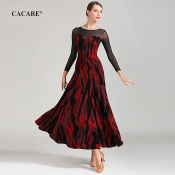CACARE Elegantiškas Sportinių Šokių Konkursas Suknelės Tango Valsas Suknelė Flamenko Standartinių Šokių Suknelės D0671 Didelis Susiėmę Hem