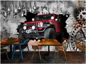 custom freskos 3d roll tapetai sienos retro red off-road automobilių plytų sienos, kambario, apdailos didelio dydžio foto tapetai ant sienos