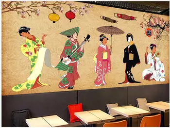 Custom freskos 3d sienos freskos Japonijos retro charakterio panele, virtuvė, suši restoranas, namų dekoro foto tapetai už kambarį