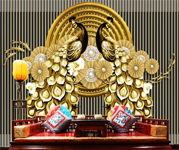 Custom lipnios vandeniui tapetai, freskos Europos 3D stereo povas aukso highend viešbučio kambarį miegamasis peržiūrėti tapetai