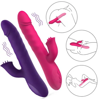 G-spot klitorio stimuliavimo vibratorius kalba lyžis makšties vibratorius teleskopinis sukasi dildo sekso mašina moterų suaugusiųjų sekso žaislas
