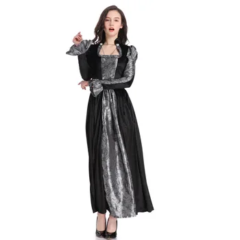 Juodos spalvos Gotikos Anime Vampire Kostiumas Moterims Karalienės Viktorijos Maskuotis Kostiumas Helovinas karnavaliniai Kostiumai