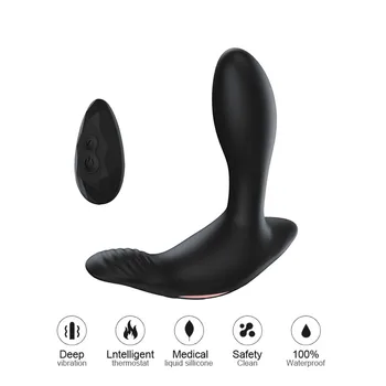 Kelis greičio Prostatos makšties šildymo vibracija massager nuotolinio vyrų kontrolės analinis butt plug Silikoninis vandeniui Suaugusiųjų sekso žaislai
