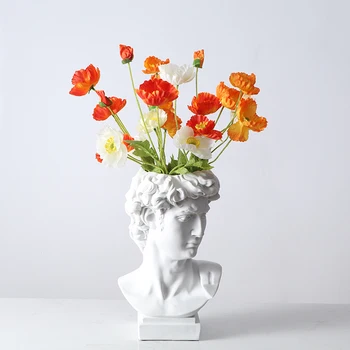 [MGT] Michelangelo Buonarroti David Galvos Portretai Dervos Imitacija) Gipso Vaza Kambarį Augalų, Gėlių Vazonas Papuošalai Amatų