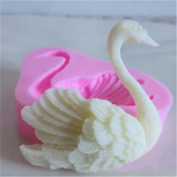 Mielas Swan Formos Silikoninis Minkštas Muilas 3D Torto Formą Keksiukų Želė Saldainiai, Šokoladas Apdailos Kepimo Įrankis