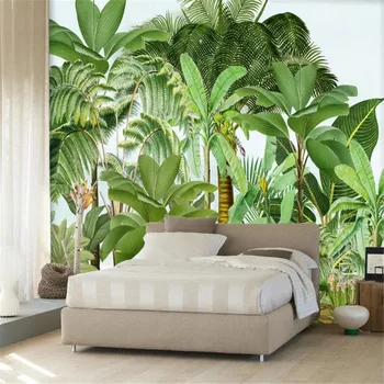 Milofi užsakymą 3D spausdinimo freskos žalieji augalai tropinių miškų, miegamojo kambarį namo apdaila sienos fone