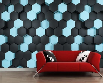 Modernus ir paprastas 3D tapetai, geometrinis aikštėje kartu jam prilygintą išsilavinimą technologijos fone dekoracija kambarį miegamasis