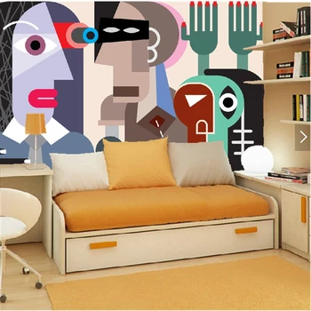 Muitinės meno tapetai, cartoon abstraktus paveikslas freskomis gyvenamasis kambarys miegamasis restoranas fone sienų apmušalai atsparus vandeniui
