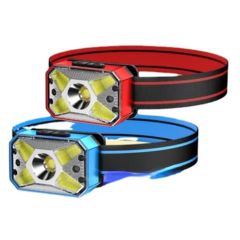Nauja Stiliaus LED Stiprus priekinis žibintas Lauko COB Apšvietimo USB Įkrovimo Mini Naktį Veikia Jutiklis Raudonos Šviesos Perspėjimo priekinis žibintas