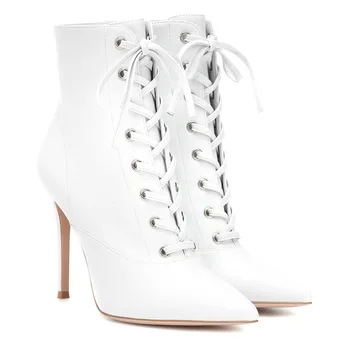 Naujas 2022 odos moteriški batai smailianosiai aukštakulniai sexy nėrinių stiletto aukšto kulno batai baltas juodas 