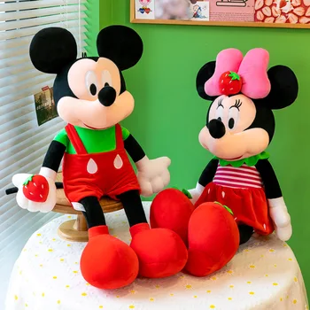 Naujas Disney Mickey Mouse Minnie Mouse Pliušinis Įdaryti Žaislas Kawaii Braškių Stiliaus Mickey Mouse Lėlės, Žaislai Vaikams Kalėdų Dovanos