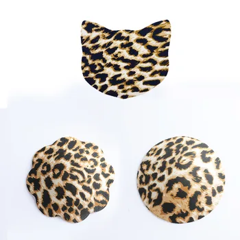 Naujas Leopard Print Medžiaga Nematoma Krūtinės Lipdukas Katė Galvos Seksualus Vientisas Audinys Spenelio Lipdukas Patrauklūs Krūtinės Lipdukas