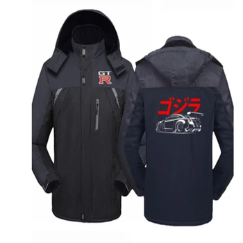 naujas Vyrų Žiemos Striukė Nissan Logotipą, Šiltas Kailis Vyrų Vėjo Striukės su Gobtuvu Outwear Atsitiktinis Alpinizmo Paltas