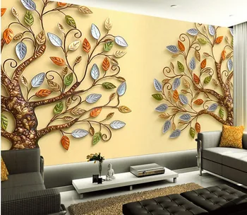 Neaustinis sofa-tapetai, 3D asmenybės TV foną Europos trimatis reljefo abstrakčiai medžio freskos