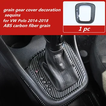 Nemokamas pristatymas 1pc Automobilių lipdukai ABS anglies pluošto grūdų pavarų padengti apdailos blizgančiais už 2011-2017 Volkswagen VW POLO 6R 6C