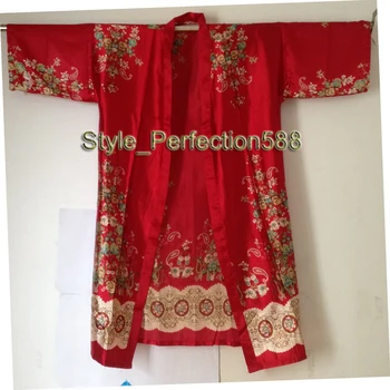 Nemokamas Pristatymas!!!Nauja Raudona Moterų Kimono Rankų Dažytos Kaftan Skraiste Suknelė Chalatas Sleepwear Vienas Dydis