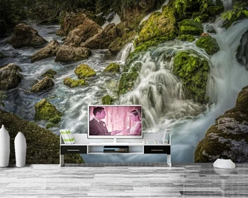 Papel de parede Krioklys akmens samanos gamtos tapetai,svetainė, televizorius, sofa-sienos miegamajame restoranas 3d freskos