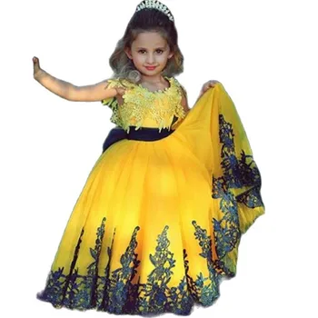 Royal Blue Gėlių mergaičių Suknelės, Vestuvių Pelenė Mergaičių Suknelė Princesė Vaikų Šalis Kamuolys Suknelė Pirmos Komunijos Suknelė