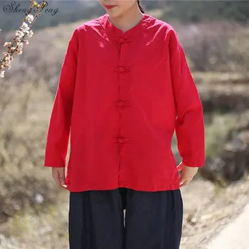 Tradicinės kinų drabužiai moterims atsitiktinis palaidų viršūnes palaidinė kinijos interneto rinką tradicinės kinų marškinėliai viršuje Q329