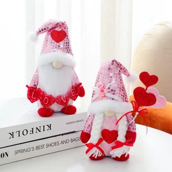 Valentino Dieną Gnome Blizgančiais Mielas Beveidis Lėlės Darbalaukio buities reikmėms Šventė Naujų Metų Dekoracijos B03E
