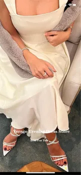 Verngo Paprasta Dramblio kaulo Šifono Vakaro Šalis Suknelės Kvadratinių kaklo Kulkšnies Ilgis Saudo arabų Moterų Oficialų Prom Bridesmaid Suknelę