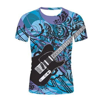 Įdomu, Gitara, Muzika, grafinis t marškinėliai Vyrams Mados Atsitiktinis Muzikos Instrumentas, Print t shirt Asmenybės Tendencijų, T-marškinėliai, Topai