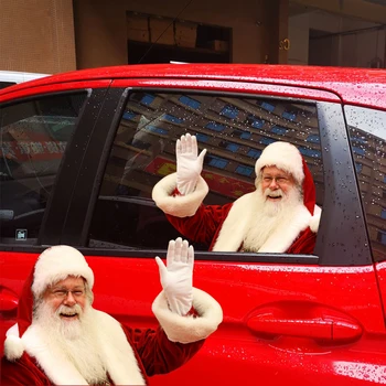 Įdomus Santa Claus Automobilių Lipdukas Kūrybos Apdaila Su Automobilio Lango Lipdukas Girliandą Vieną Skaidrus