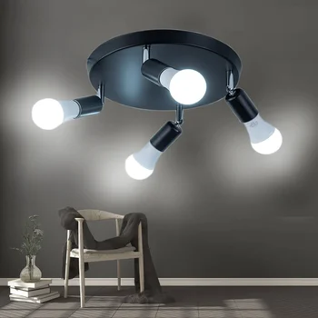 Šiuolaikinių LED Lubų Šviesos E27 Reguliuojamas Vadovai Kambarį Miegamasis 48W Amerikos Patalpų Plafond Lubų Lempa Pasukti Apšvietimas