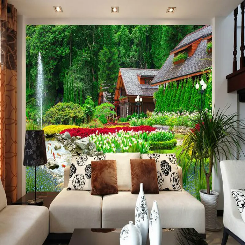 3d gamtos kraštovaizdžio ekrano užsklanda, gyvenamasis kambarys, iš namų foto šiuolaikinių tapetų Fone Sienų Tapyba-freskos šilko popieriaus Nuotrauka 5