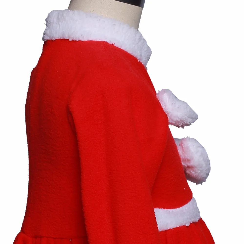 Eraspooky Kalėdų Kostiumas Vaikams Kalėdų Suknelė Mergaitėms 2017 Aksomo Santa Claus Suknelę Ir Skrybėlę Ir Nustatyti Vaikų Kalėdų Šluostės Nuotrauka 4