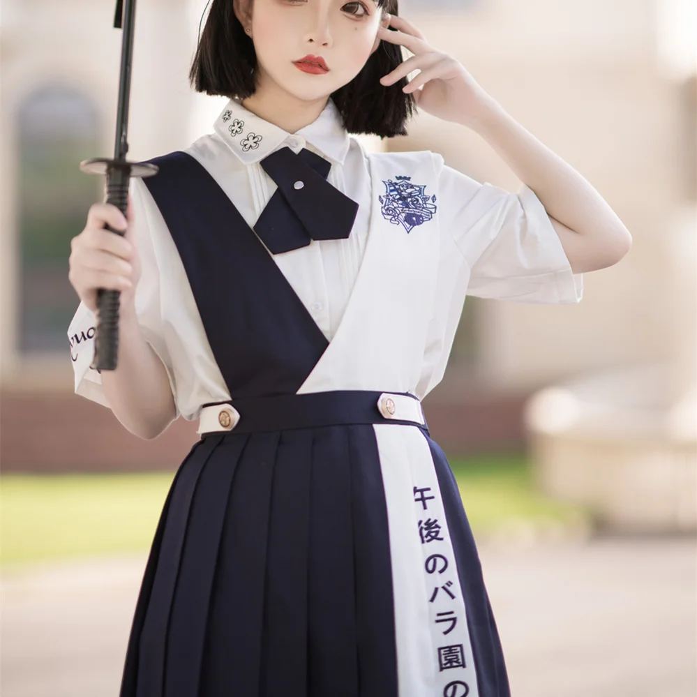 2023 naujas japonų stiliaus pagerėjo jk mokyklos vienodos plisuotos vestskirt cool girl cosplay kostiumas reguliuojama mygtuką dviejų dalių kostiumas Nuotrauka 1