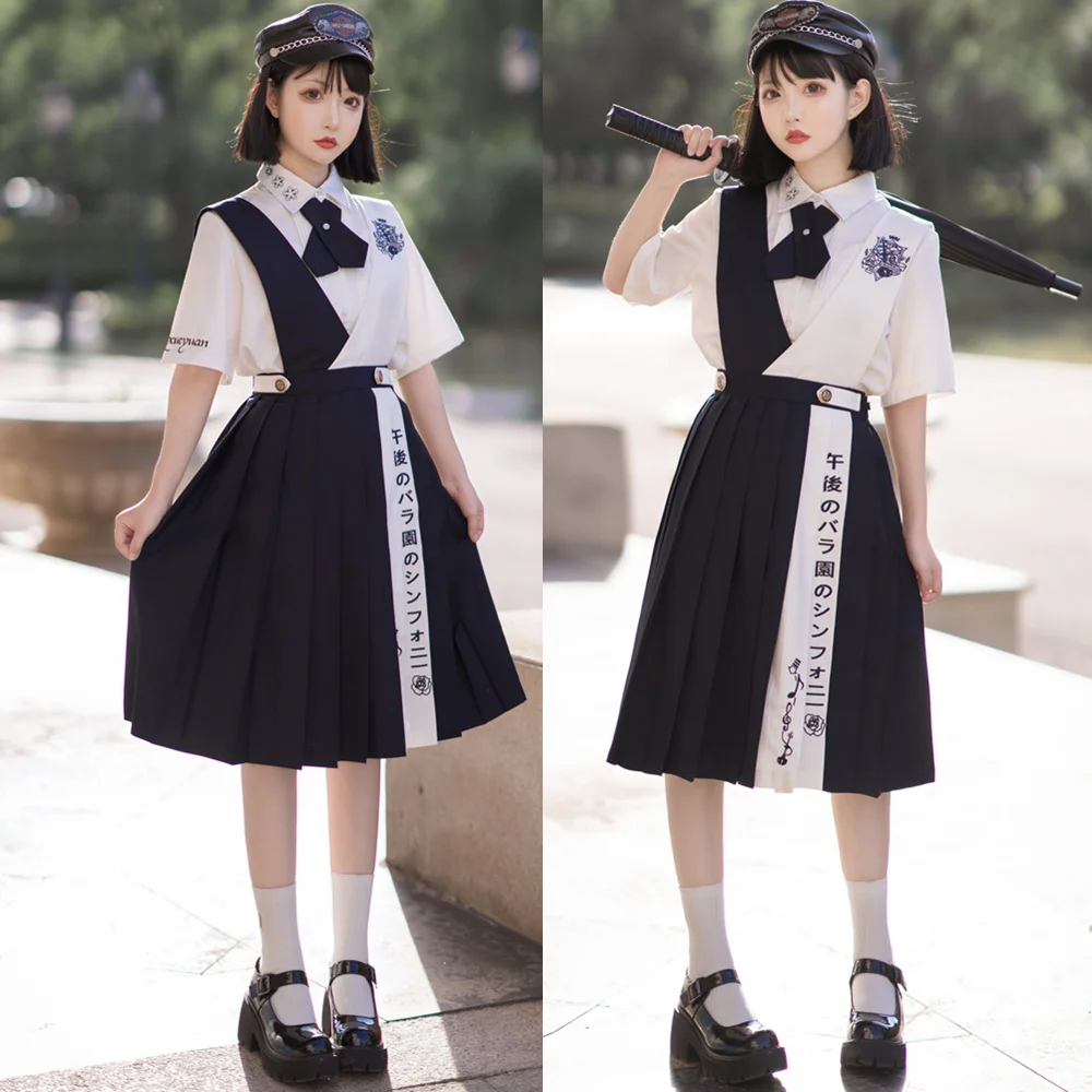 2023 naujas japonų stiliaus pagerėjo jk mokyklos vienodos plisuotos vestskirt cool girl cosplay kostiumas reguliuojama mygtuką dviejų dalių kostiumas Nuotrauka 3