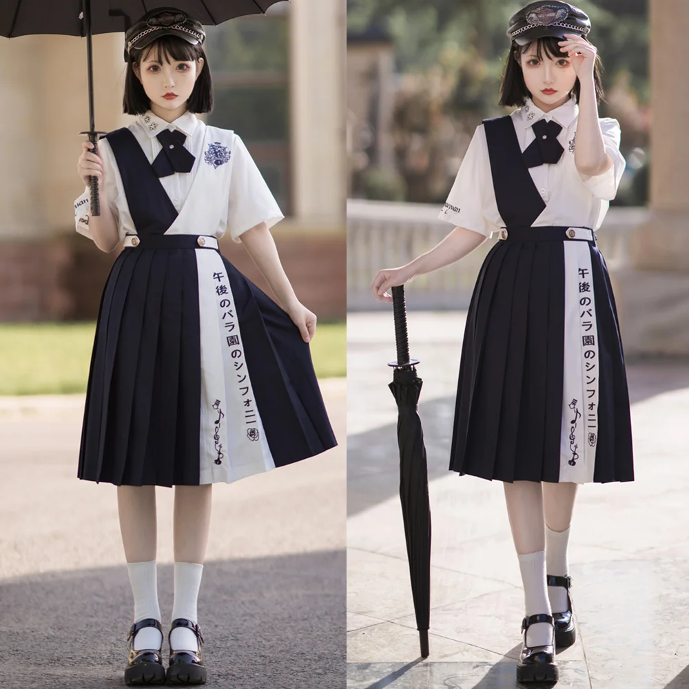 2023 naujas japonų stiliaus pagerėjo jk mokyklos vienodos plisuotos vestskirt cool girl cosplay kostiumas reguliuojama mygtuką dviejų dalių kostiumas Nuotrauka 4