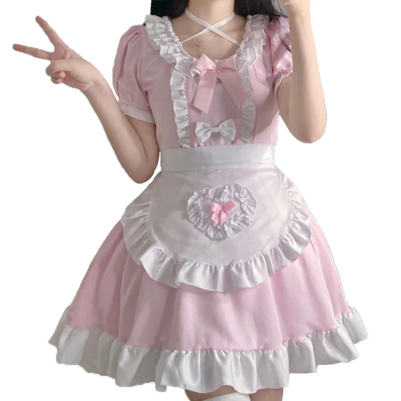 S-2XL Anime Lolita Dress Kavinė Kostiumai Rožinė Tarnaitė Suknelė Lolita Rinkiniai Cosplay Tarnaitė Restoranas Tarnaitė Mielas Suknelė Mergina Kawaii Apranga Nuotrauka 4