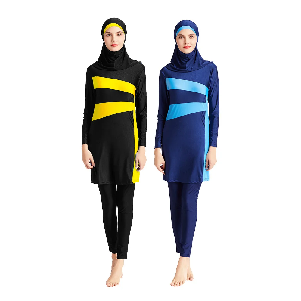 TaoBo 6XL 5XL Musulmonų Moterų Trijų dalių Didelio Elastingumo Slim Fit Konservatorius maudymosi Kostiumėliai Paplūdimio Kostiumas ilgomis Rankovėmis Islamo maudymosi kostiumėlį Nuotrauka 1